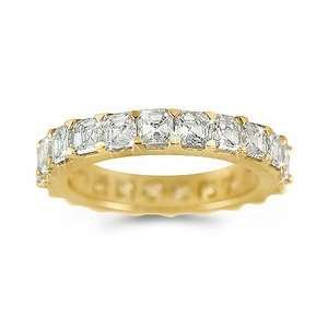  CleverEves Asscher Diamond Eternity Ring in 18k Yellow 
