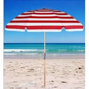  7.5 ft. Acrylic Beach Umbrella by Frankford   Red White 