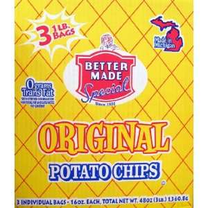 Better Made Original Potato Chips3/ 16 oz bagsMade in Michigan