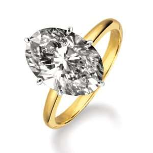Certified 18k Yellow Gold Oval Shape Diamond Solitaire Ring (0.84 cttw 