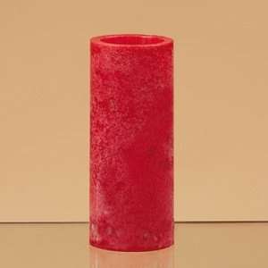   Cherry Red Battery Operated Pillar LED Flicker Candle
