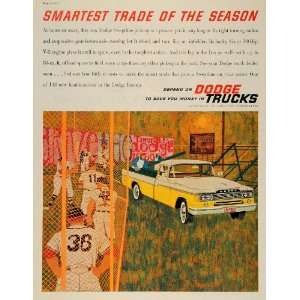 1960 Ad Dodge Pickup Trucks Sweptline Model Baseball   Original Print 