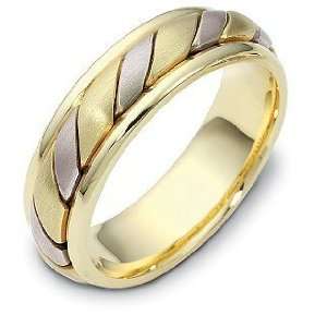   Karat 6.5mm Titanium & Yellow Gold Wedding Band Ring   5.25 Jewelry