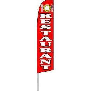  Restaurant Red Extra Wide Swooper Feather Flag Office 