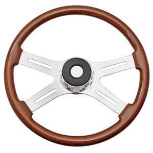  Peterbilt 18 4 Spoke Chrome Cherry Wood Steering Wheel 
