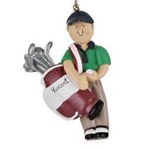  Personalized Golfer   Male Christmas Ornament