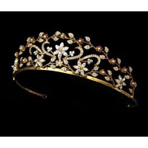  Fairytale Gold & Ivory Pearl Bridal Tiara Beauty
