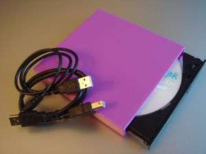 Purple External CD DVD RW Burner mini Netbook Laptop  