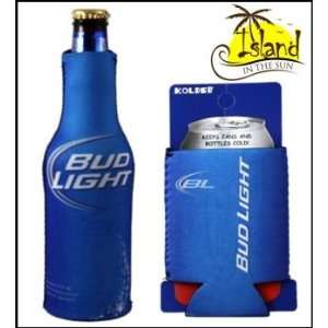  (2) Bud Light Graphic Beer Can & Bottle Koozie Cooler 