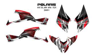 Polaris Outlaw 450 / 525 2009 Decal Kit #7777 Red  