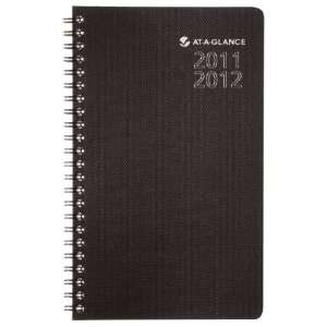   Weekly/Monthly Appointment Book, 4 7/8 Inch x 8 Inch, Black, 2011/2012