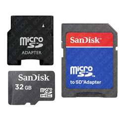 SanDisk 32GB MicroSD HC New Memory Card + Mini + Reader  