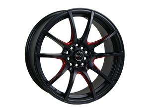   Angle 18X9 5X100/114 ET40 Matt Black Red Etching (Complete Set of 4