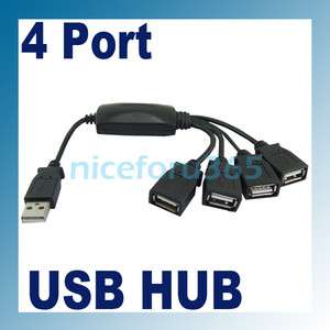 High Speed USB 2.0 4 Port Cable Adapter HUB for Laptop PC 480Mbps Mini 