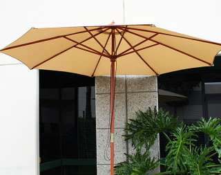 13 ft outdoor patio market wood umbrella beach beige  