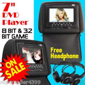 2x 7 LCD Car Headrest Monitors CD DVD Player Black C9  