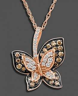 Le Vian Diamond Necklace, 14k Rose Gold Chocolate Diamond Pendant (3/4 