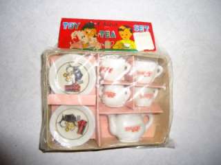 1950 60s Lil Abner China 9 pc Tea Set, MIP Sealed Dogpatch USA Mammy 