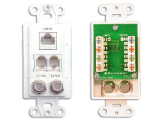   cover included etl listed wpw pdc data telephone coax tap wall plate