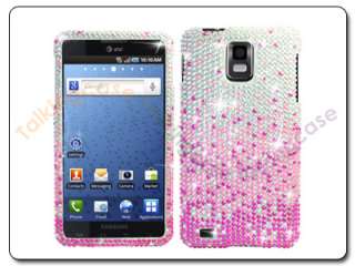 Pink Silver Waterfall Full Diamond Bling Case Cover for Samsung Infuse 