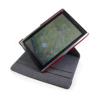   Red 360 Degree Rotating Stand Case For Acer Iconia Tab A500 Tablet PC