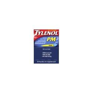 Tylenol Pm 34 Pouches of 2 Caplets Each Pain Reliever Nighttime 