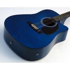   New Blue Beauty Cutaway Acoustic Electric Guitar Musical Instruments