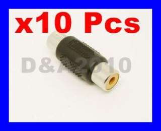 10 pieces x F F 1 RCA AV Cable Joiner Coupler Component Adapter