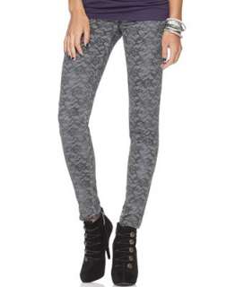 GUESS? Jeans, Skinny Lace Printed Gray Wash