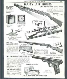 1944 ad Daisy Air Rifles #231 Champion Target Outfit BB Gun Buck Jones 