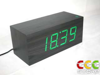 Digital LED Wooden Wood Desktop Alarm Clock Calendar 62  