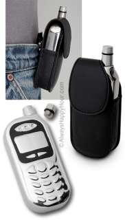 Cell phone shape stainless steel flask with leather holder, OT 