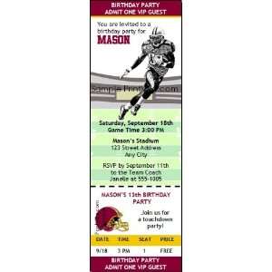   Colored Football Party Ticket Invitation 2