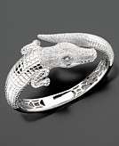    Sterling Silver Diamond Crocodile Bangle Bracelet (1/2 ct. t 