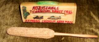 RARE RAYMOND CHISHOLM ADJUSTABLE THE ORIGINAL TURKEY CALL/CORN COB 