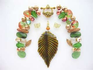 English Garden Amber Pendant Jewelry Bead Kit Clasp Jewelry Supplies 
