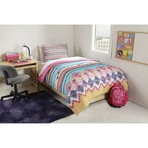 Mini Comforter Set Twin / T XL Full/Queen Ikat Stripe Colorfull 