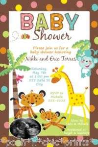 Fisher Price Rainforest Monkey Baby Shower Invitations  