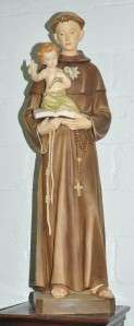 BEAUTIFUL RELIGIOUS STATUE OF ST. ANTHONY FROM A CLOSED CHURCH 12JP169 