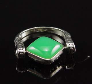   JOHN HARDY REVERSIBLE BRIGHT GREEN CHRYSOPRASE DOT RING SIZE 7  