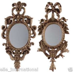 Pair of Antique Ribbon Mirrors Guilt Gold French Classy  