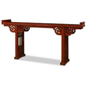  Vintage Chinese Altar Style Console Table   Distressed Red 