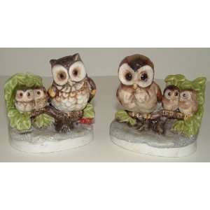  Vintage Homco Porcelain Owl Figurines 