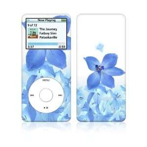  Apple iPod Nano 1G Decal Skin   Blue Neon Flower 
