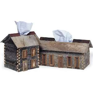  Log Cabin Tissue Box   Boutique Size