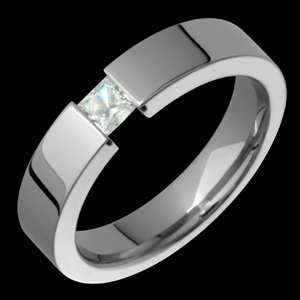  Aries   size 12.50 Titanium Ring with Tension Set Cz 