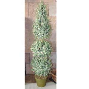   Potted Artificial Eucalyptus Topiary Tree #55684