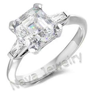 01 Ct. Asscher Cut & Baguette Cut Diamond Ring  