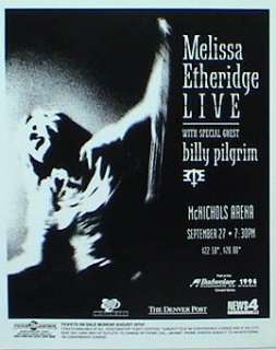 MELISSA ETHERIDGE 1994 DENVER CONCERT POSTER ROCK MUSIC  