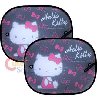 Sanrio Hello Kitty Auto Rare Window Sun Shade Black Pink Bow
